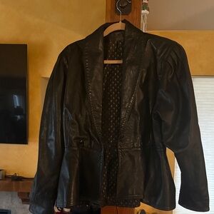 Vintage Black Women's real Leather Jacket